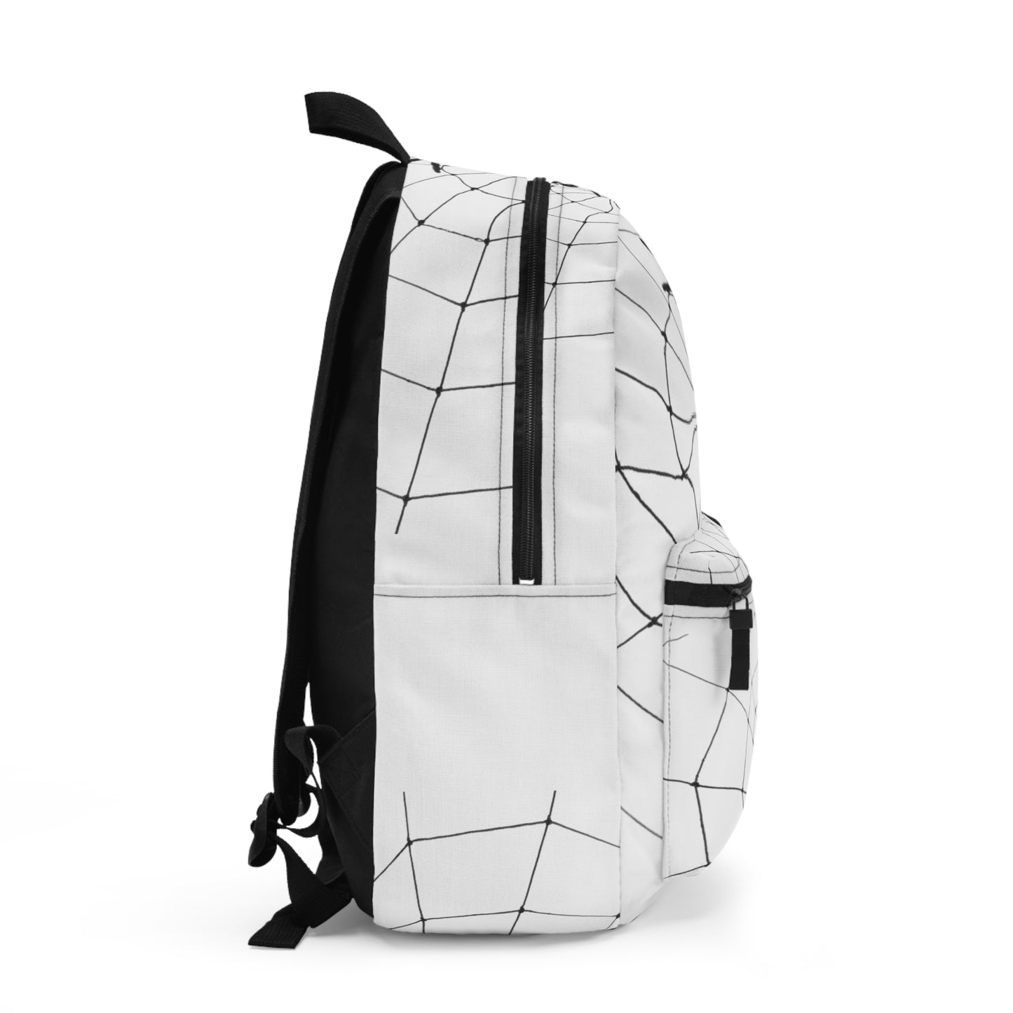 Spider in Web on White Backpack, Stylish Daypack for Spooky Season, Ideal for Halloween, School, and Travel, Trendy Gift for Kids and Teens