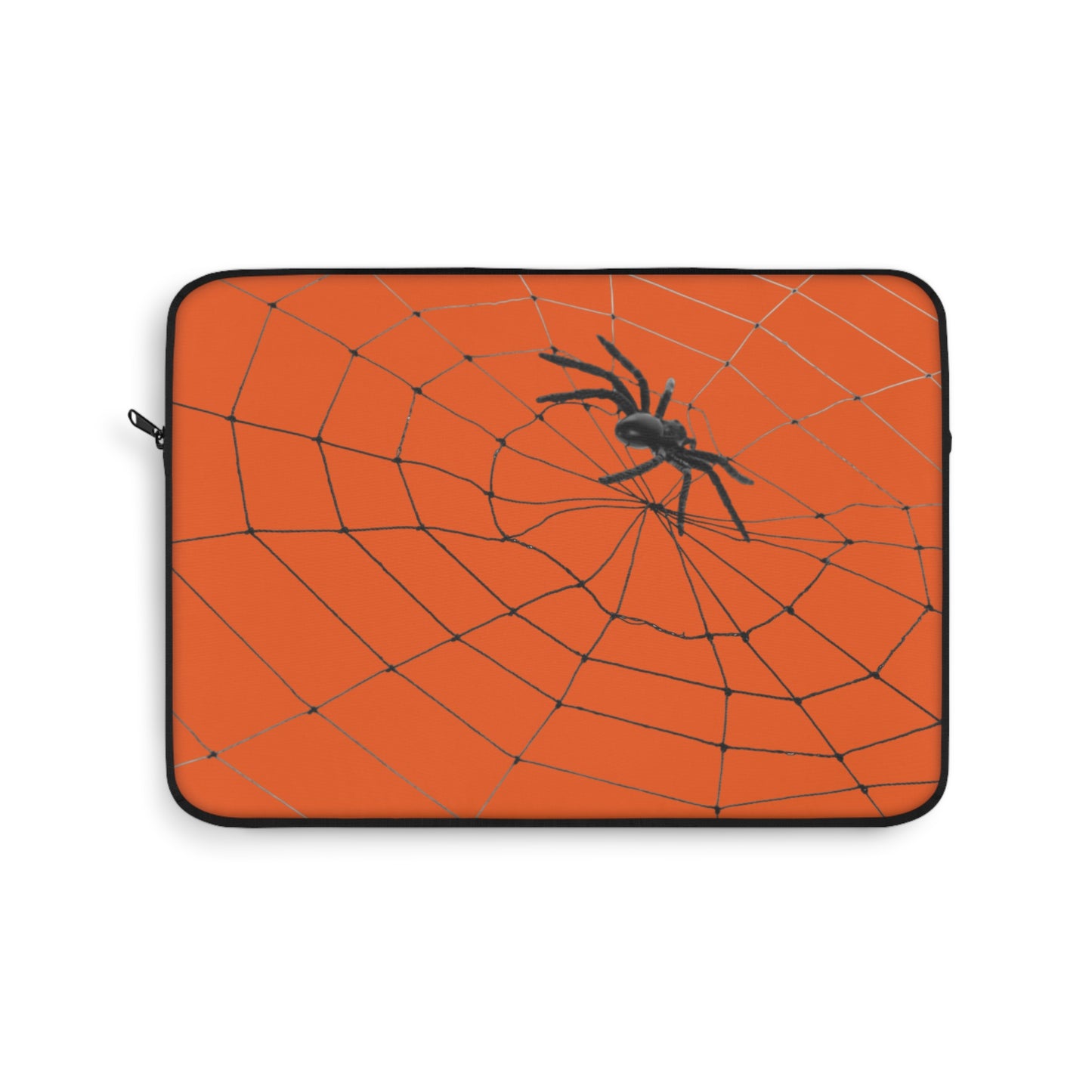 Spider in Web on Orange Laptop Sleeve | Unique Laptop Case for Teens, Gift for Artists, Computer Sleeve, Geeky Tech Accessories