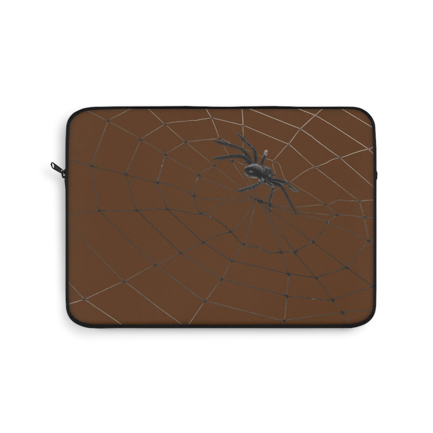 Spider in Web on Brown Laptop Sleeve | Unique Laptop Case for Teens, Gift for Artists, Computer Sleeve, Geeky Tech Accessories