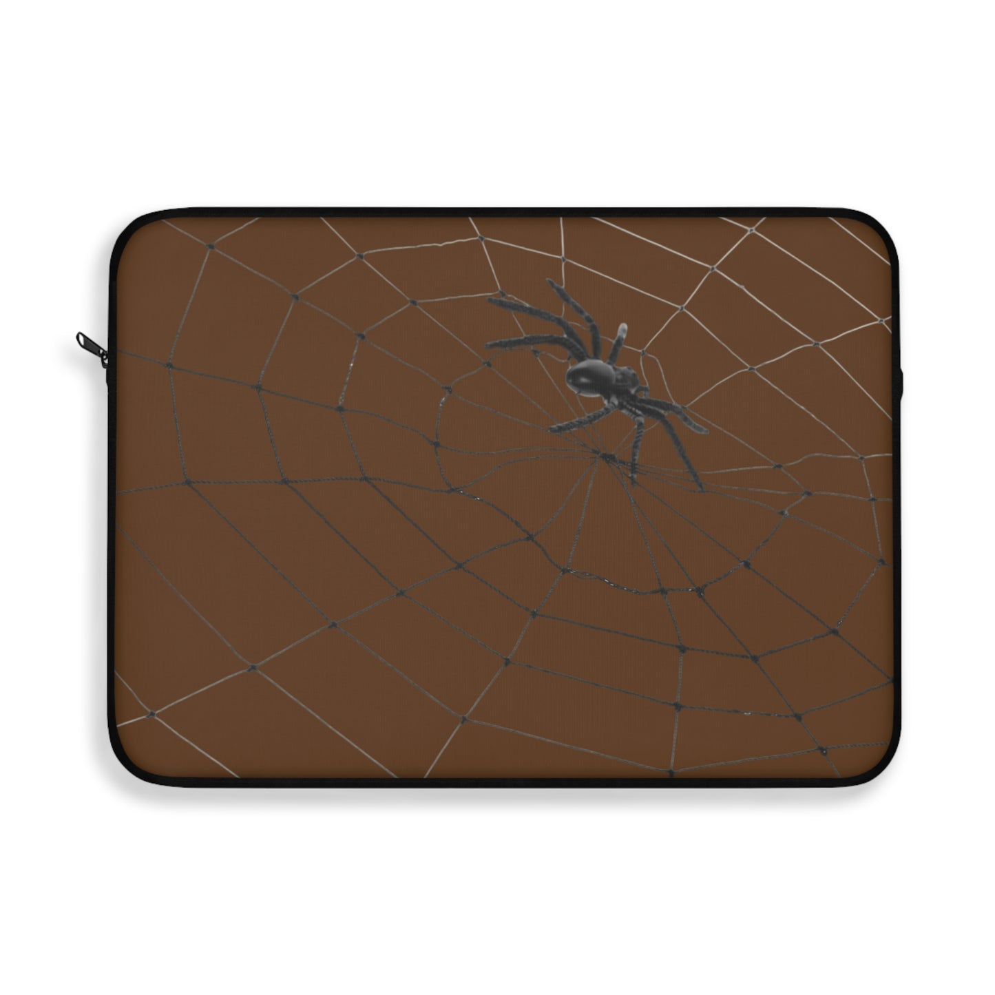 Spider in Web on Brown Laptop Sleeve | Unique Laptop Case for Teens, Gift for Artists, Computer Sleeve, Geeky Tech Accessories