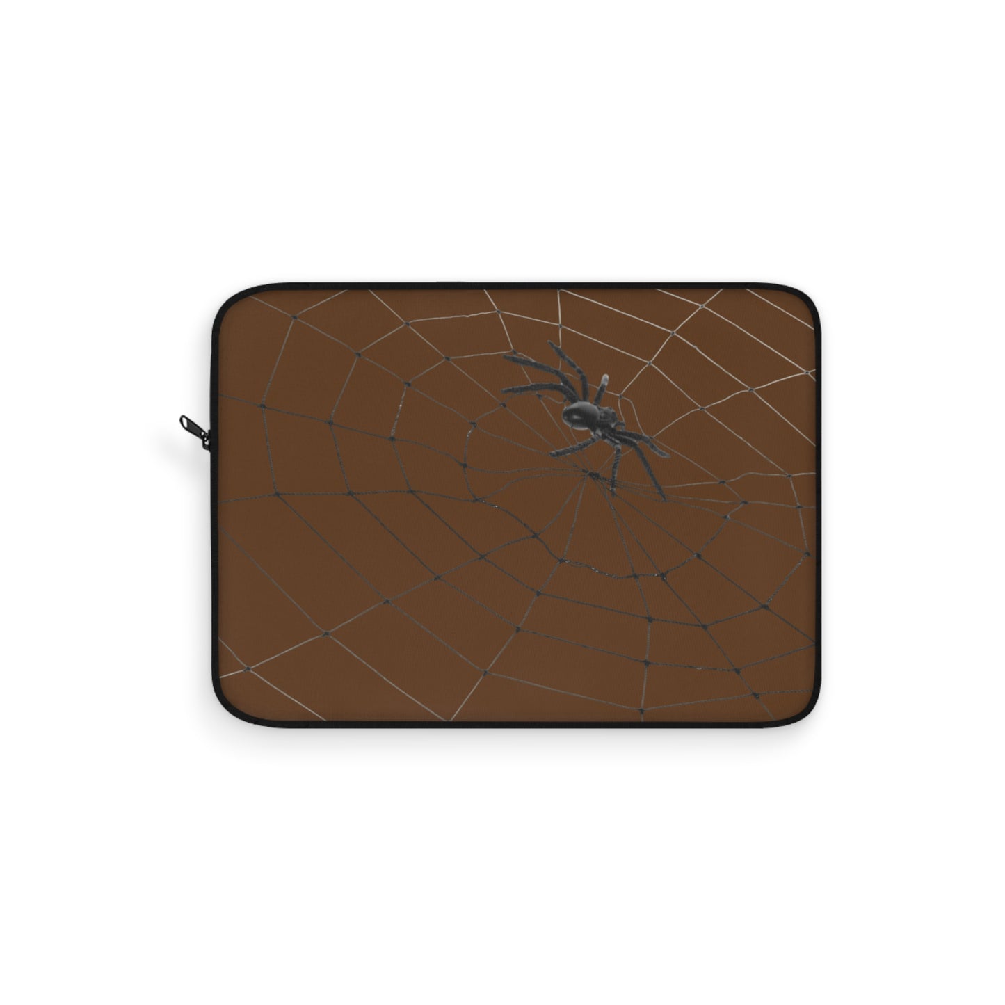 Spider in Web on Brown Laptop Sleeve | Unique Laptop Case for Teens, Gift for Artists, Computer Sleeve, Geeky Tech Accessories