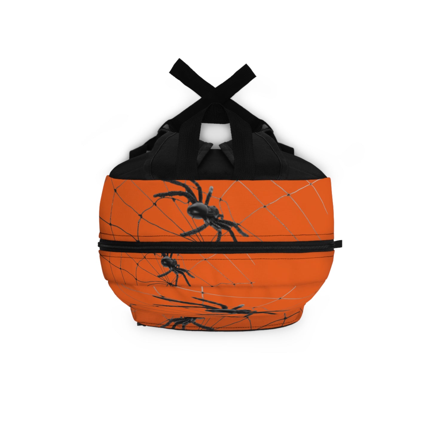 Spider Web on Orange Backpack, Stylish Daypack for Spooky Season, Ideal for Halloween, School, and Travel, Trendy Gift for Kids and Teens