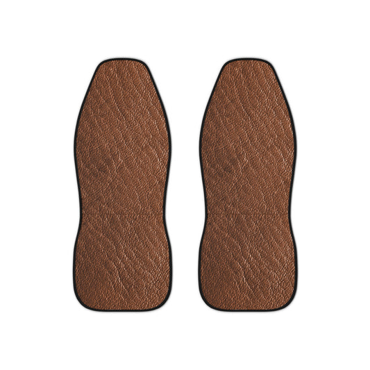 Stylish Car Seat Covers |Brown Leather Look Auto Accessories | Custom Fit, Durable, Unique Design for Car Enthusiasts, Perfect for Gifting