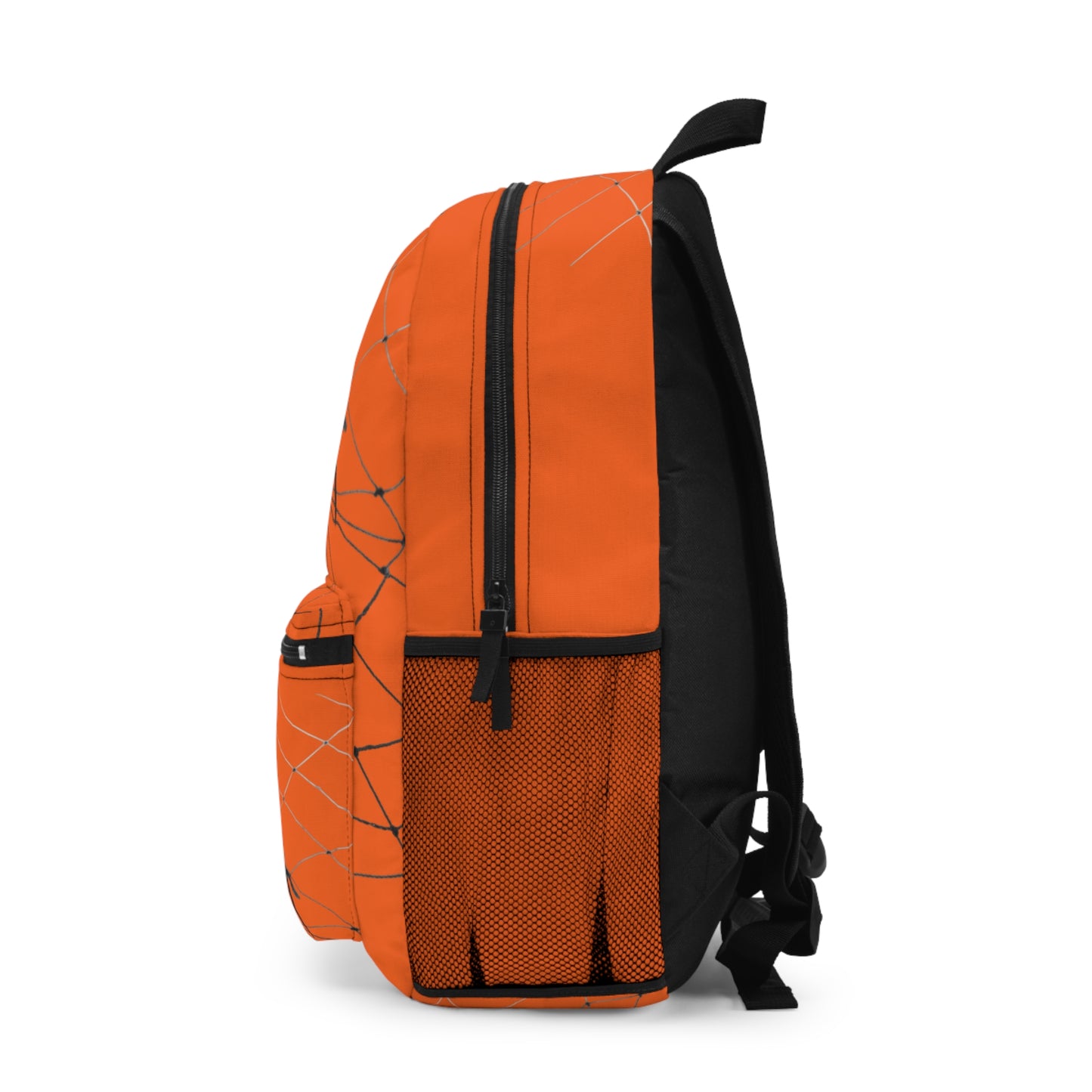 Spider Web on Orange Backpack, Stylish Daypack for Spooky Season, Ideal for Halloween, School, and Travel, Trendy Gift for Kids and Teens