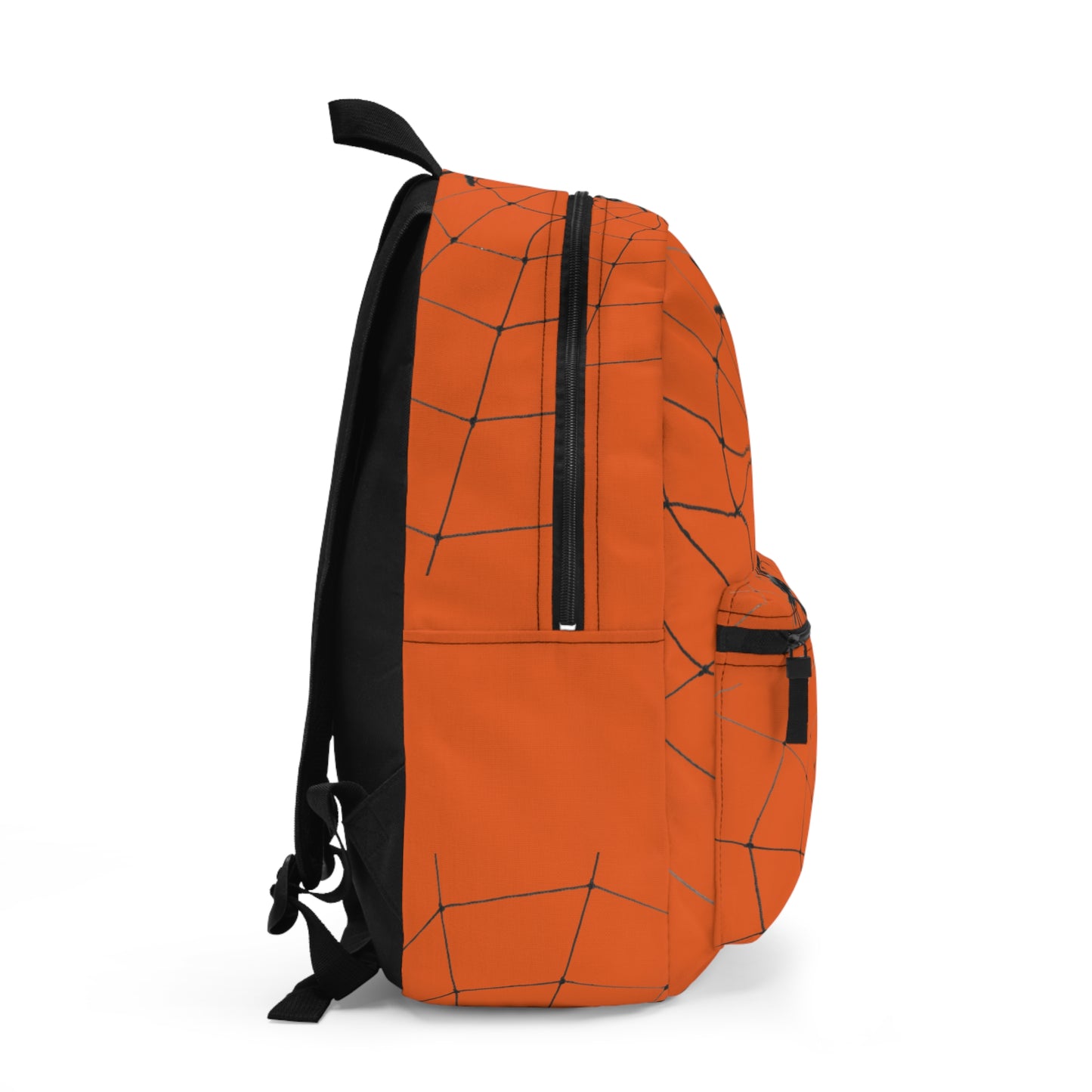 Spider Web on Orange Backpack, Stylish Daypack for Spooky Season, Ideal for Halloween, School, and Travel, Trendy Gift for Kids and Teens