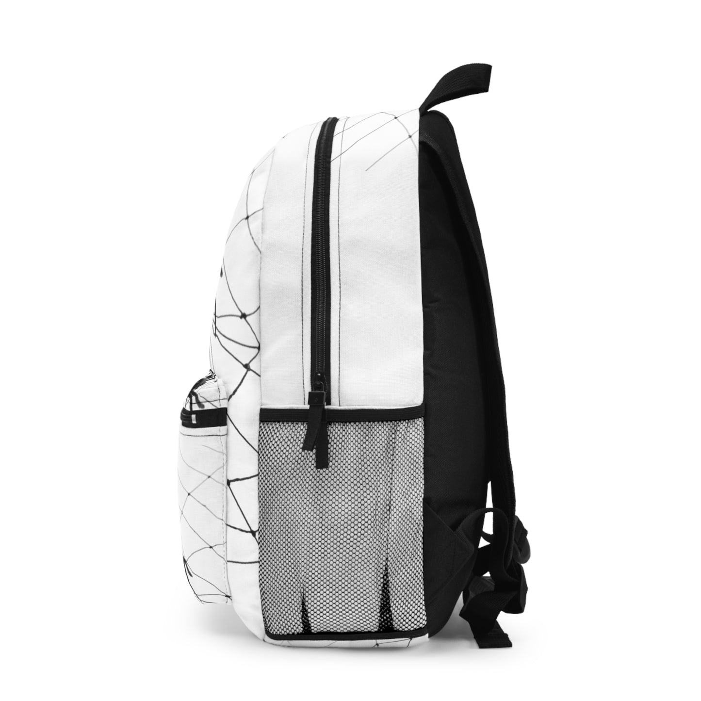 Spider in Web on White Backpack, Stylish Daypack for Spooky Season, Ideal for Halloween, School, and Travel, Trendy Gift for Kids and Teens