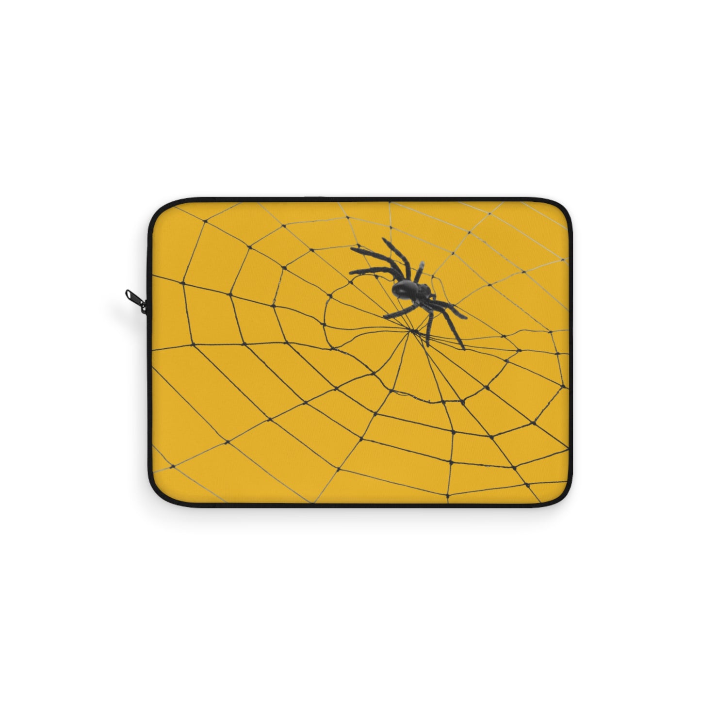 Spider in Web on Yellow Laptop Sleeve | Unique Laptop Case for Teens, Gift for Artists, Computer Sleeve, Geeky Tech Accessories
