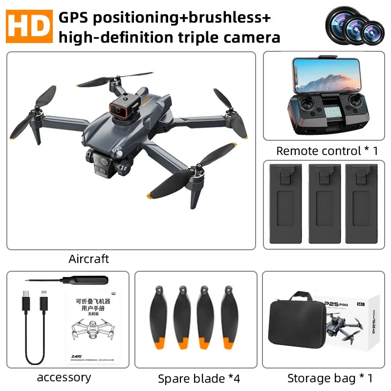 P25 RC Drone GPS 8K Professional with Camera 5G WIFI 360° Obstacle Avoidance FPV Brushless Motor RC Quadcopter Mini Drone