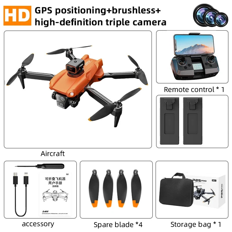 P25 RC Drone GPS 8K Professional with Camera 5G WIFI 360° Obstacle Avoidance FPV Brushless Motor RC Quadcopter Mini Drone