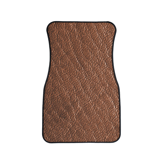 Brown Leather Look, Stylish Car Floor Mat, Durable Auto Accessory, Custom Vehicle Mats, Car Interior Decor, Unique Gift for Car Lovers