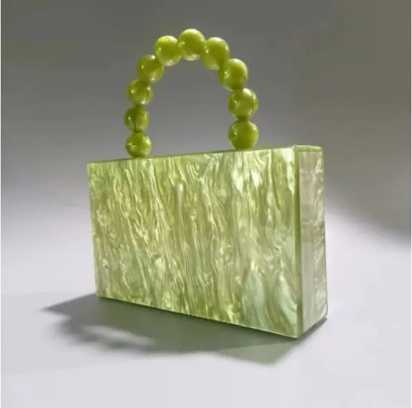 Acrylic Pearl Mint Green Small Shoulder Bag