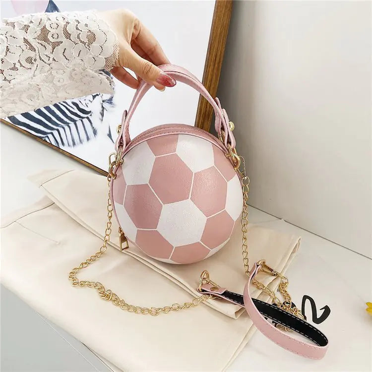 Versatile Pink Football & Basketball Shoulder Bag