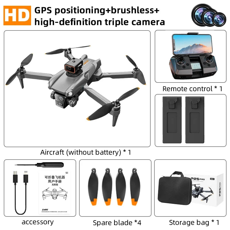 P25 RC Drone GPS 8K Professional with Camera 5G WIFI 360° Obstacle Avoidance FPV Brushless Motor RC Quadcopter Mini Drone
