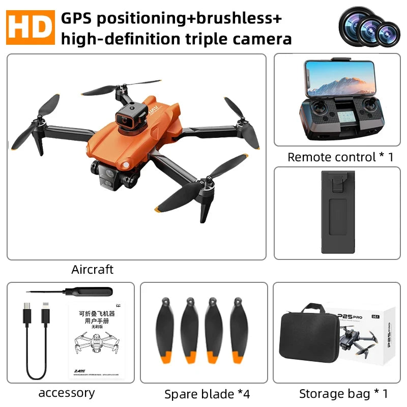 P25 RC Drone GPS 8K Professional with Camera 5G WIFI 360° Obstacle Avoidance FPV Brushless Motor RC Quadcopter Mini Drone
