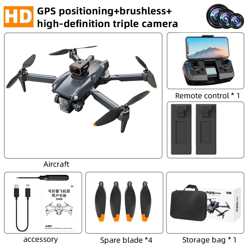 P25 RC Drone GPS 8K Professional with Camera 5G WIFI 360° Obstacle Avoidance FPV Brushless Motor RC Quadcopter Mini Drone