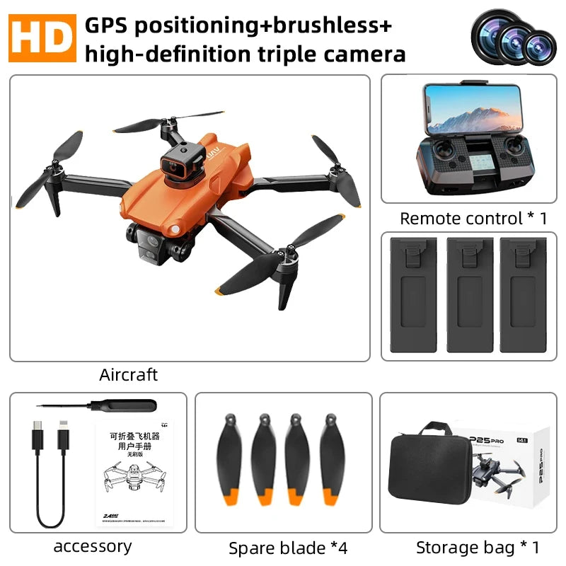 P25 RC Drone GPS 8K Professional with Camera 5G WIFI 360° Obstacle Avoidance FPV Brushless Motor RC Quadcopter Mini Drone
