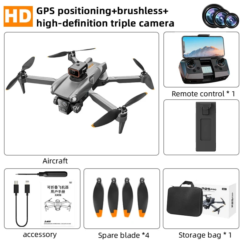 P25 RC Drone GPS 8K Professional with Camera 5G WIFI 360° Obstacle Avoidance FPV Brushless Motor RC Quadcopter Mini Drone